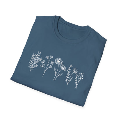 Wildflower Line Art T-Shirt