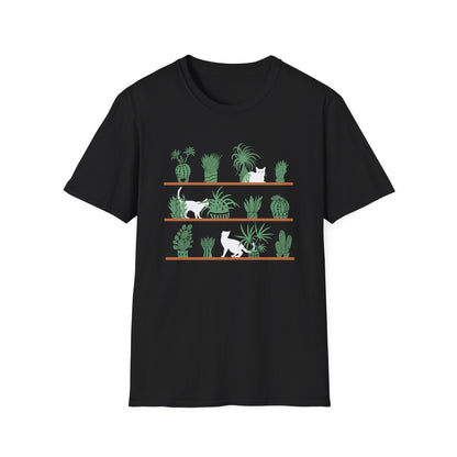 Cats And Plants Shelf T-Shirt