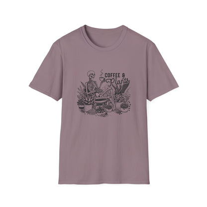 Coffee And Plants Skeleton T-Shirt