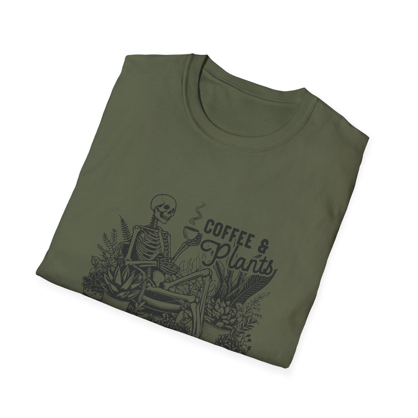 Coffee And Plants Skeleton T-Shirt