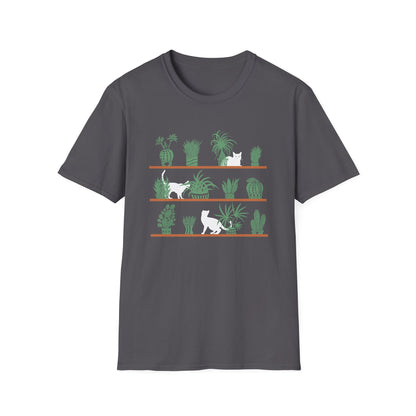 Cats And Plants Shelf T-Shirt