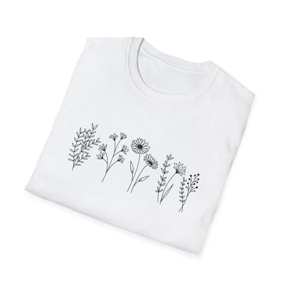 Wildflower Line Art T-Shirt