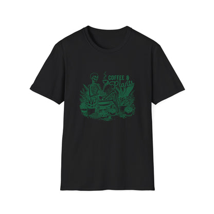 Coffee And Plants Skeleton T-Shirt