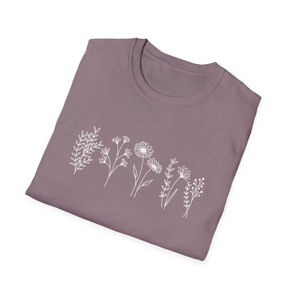 Wildflower Line Art T-Shirt