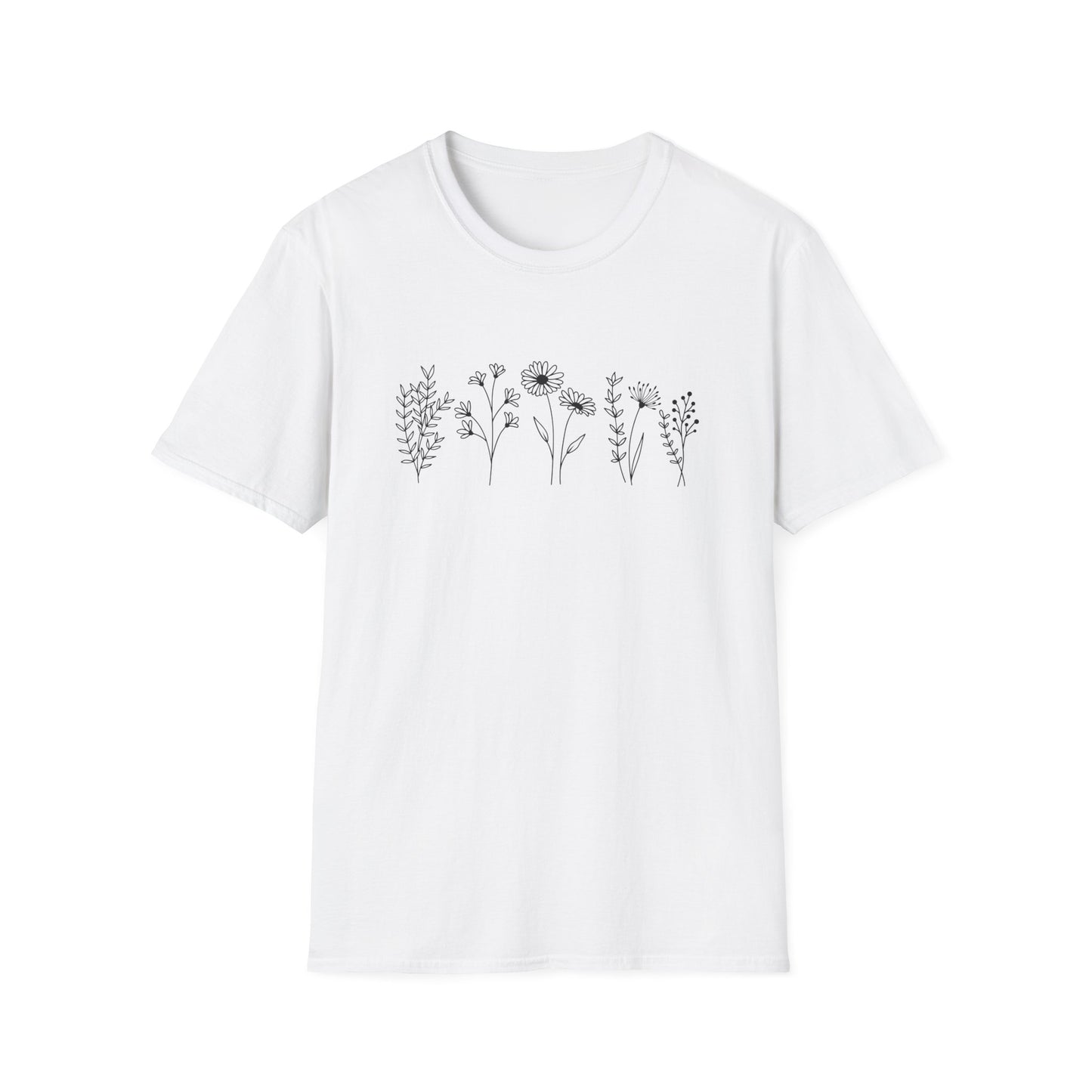 Wildflower Line Art T-Shirt