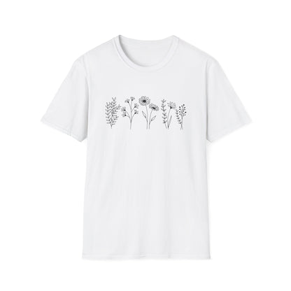 Wildflower Line Art T-Shirt