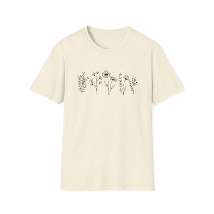 Wildflower Line Art T-Shirt