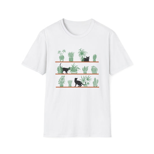 Cats And Plants Shelf T-Shirt