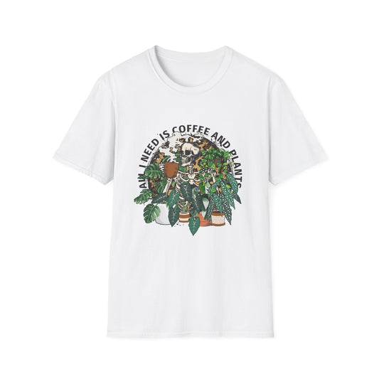 Coffee And Plants Skeleton T-Shirt